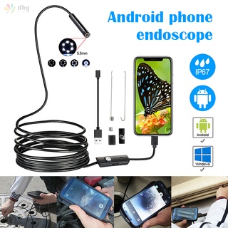 Mm Android endoscopio 6 LED serpiente borescopio Micro USB cámara de inspección IP67