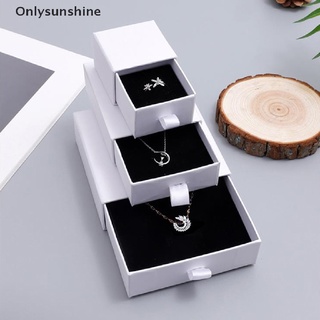 Caja De Papel blanco ❤ Onlysunshine ❤ Para Guardar joyería/pendientes/collar/empaques De regalo