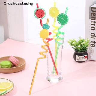 [Crushcactushg] 4pcs Reusable PVC Drinking Straws Cute Fruit Straws Hawaii Party Table Decor Hot Sale