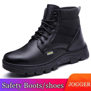 zapatos de seguridad/botas de seguridad de corte mediano de acero puntera de acero zapatos de trabajo de los hombres impermeable táctica botas de soldadura zapatos de senderismo zapatos