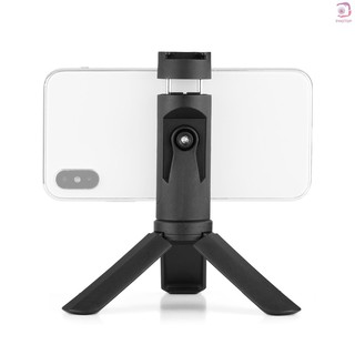 Mini soporte de teléfono trípode de escritorio teléfono celular soporte abrazadera con zapata fría portátil plegable Smartphone trípode para transmisión en vivo de vídeo disparo Selfies Vlogs Compatible con dentro de 2.4-3,5 pulgadas de ancho (9)