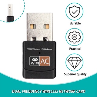 【buysmartwatchee】AC600M Mini 600Mbps 2.4G/5G Dual Band Wireless USB Adapter WiFi Dongle