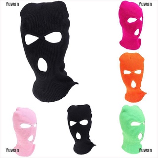 <yuwan> máscara de cara completa de 3 agujeros pasamontañas máscara de punto sombrero de halloween tapas para fiesta