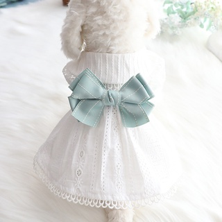 [xf] vestido de mascota con moño/diseño decorativo transpirable para mascotas/gatos/vestido sin mangas para verano