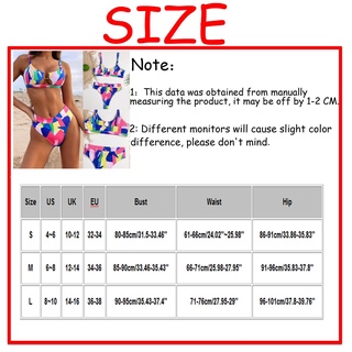 greenwings_Ladies Fashion High Waist Split Swimsuit Colorblock Print Sexy Bikini (6)