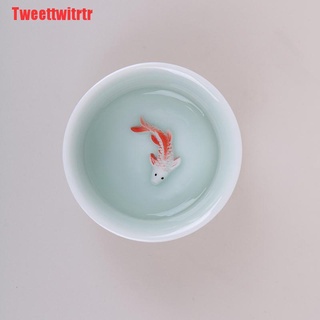 TRTR - taza de té china de Celadon, pescado, tetera, cerámica (5)