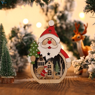 Yyhix Mini adornos con colgante De Led De madera colorida Para decoración De fiesta De navidad/jardín De niños (5)