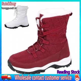 Zh* botas de nieve térmicas de invierno para mujer/zapatos de plataforma antideslizantes con cordones