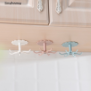 [linshnmu] Hook Utensil Holder Rotating Hooks Fixture Storage Wall Rack Bathroom Kitchen [HOT]