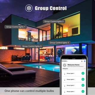 Tuya WiFi + Bluetooth-Bombilla LED Inteligente compatible Con Control De Voz De 10 W RGBCW Con Alexa Echo Plus Google Home rainbow02_co (9)