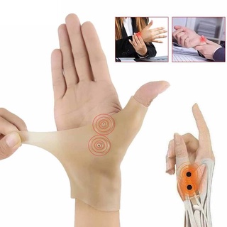 1 guante magnético para terapia de muñeca, mano, soporte para pulgar, gel de silicona, corrector de presión, masaje, alivio del dolor, guante de alivio del dolor