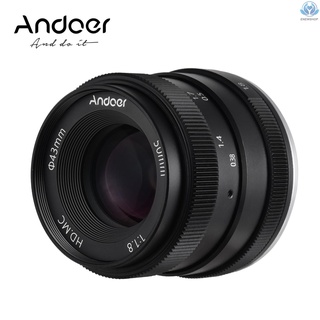 Lente De cámara Digital Andoer 50mm F1.8 Aps-C marco multicapa película espejoless compatible con Canon M2/M3/M5/M6/M10/M100/M50 Eos-M Mount cámaras ldc