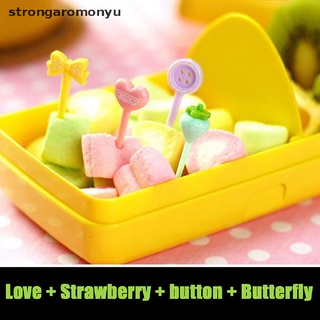 [ong] 8 pzs tenedor para frutas Mini niños Snack pastel postre comida Pick palillo de dientes Bento.