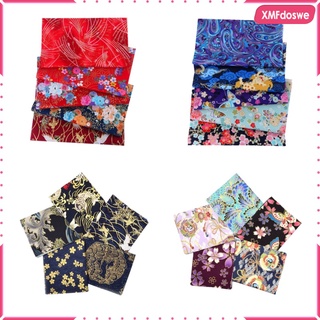 20 piezas de tela artesanal de algodón - estilo japonés floral estampado tela