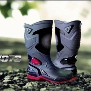 Zapatos de goma de pvc resistente al agua lluvia inundación AP botas MOTO 3 MOTO3-negro