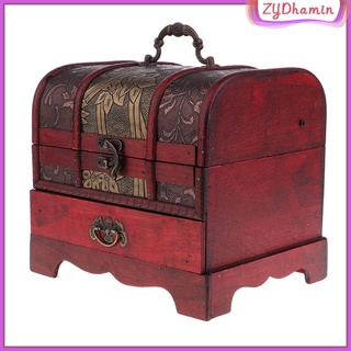 1pc vintage joyero caja de almacenamiento de pecho organizador titular decoración del hogar