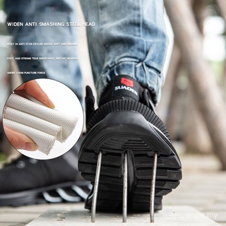 Ligero trabajo botas de seguridad de los hombres de acero del dedo del pie zapatos de seguridad botas de trabajo a prueba de pinchazos zapatillas de deporte de los hombres zapatos de los hombres respirable botas tQNV (8)