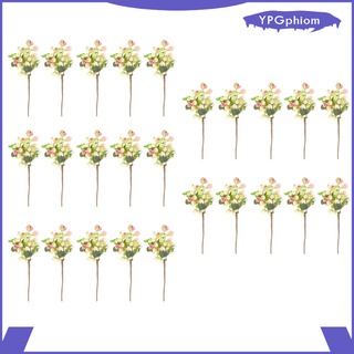 25x flores artificiales bayas frutas bayas decorativas rama floral rosa