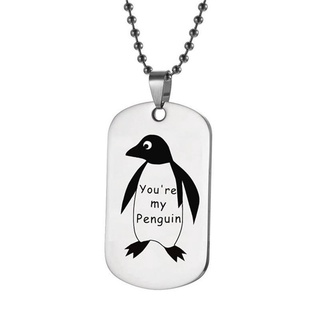 pareja gargantilla cadena pingüino collar tallado llavero joyería accesorios de regalo