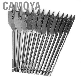 Camoya 13PCs Flat Drill Bit 1/4-Inch Handle Woodworking Drilling Tool Hole Opener Labor-Saving 6-25MM