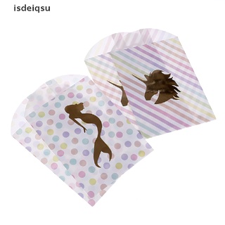isdeiqsu 10 bolsas de papel unicornio caramelo bolsas de regalo de sirena bolsas de botín niños decoración de cumpleaños co