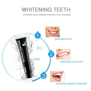120g natural cuidado de los dientes blanqueamiento higiene oral menta carbón de bambú pasta de dientes