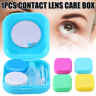 bolsillo de la lente de contacto caso kit de viaje incluye lente de contacto removedor de la herramienta botella y pinzas portátil de la lente de contacto caja