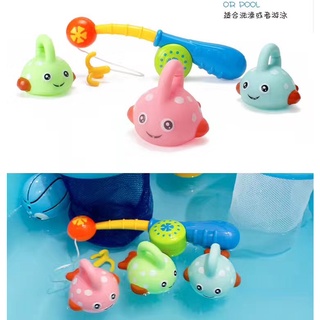 Juguetes de agua de plástico para niños amasado agua Spray cinturón gancho bebé 4 piezas bañera juguetes de pesca