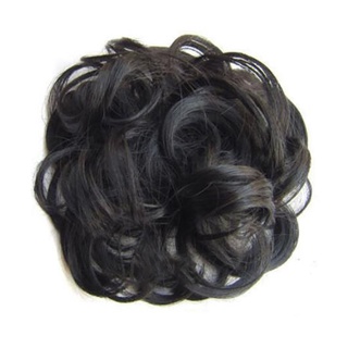 mujeres envoltura desordenado bollo rizado pedazo de pelo peluca scrunchie cola de caballo extensiones de pelo