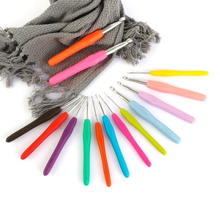 Okdeals 2.0-10mm nuevas agujas de tejer mango ergonómico tejido hilo ganchillo gancho DIY Multicolor artesanía herramientas de agarre suave aluminio (7)