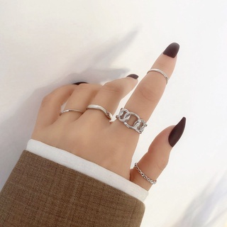 5 unids/set Retro Simple Joint anillo de moda creativa personalidad Metal anillo de dedo mujeres accesorios de joyería (2)