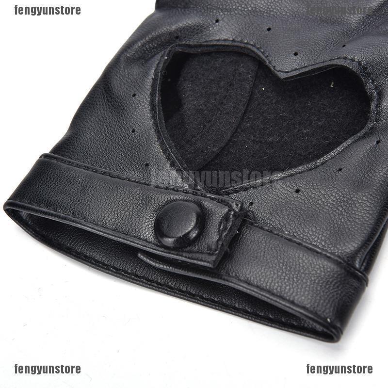 guantes de cuero punk para conducir/mochila sin dedos/guantes para motocicletas (2)