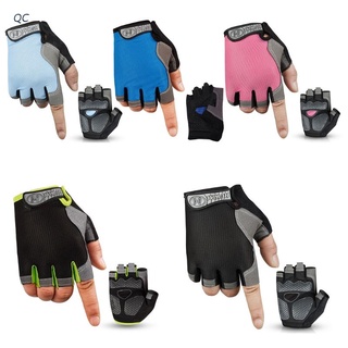 Qichepeijian guantes De medio Dedo para Ciclismo unisex De malla transpirable Resistente al desgaste antideslizante