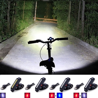 6 modos USB recargable COB LED luz de bicicleta /ciclismo bicicleta LED delantera luz trasera de la luz /bicicleta luces de advertencia /bicicleta cola cometa lámpara LED
