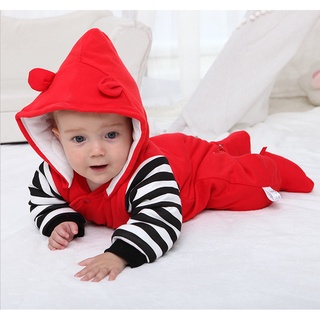 Newborn Infant Baby Boy Hooded Warm Cartoon Coat Outwear Jumpsuit Shoes Outfits (6)