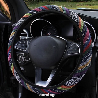universal protector suave durable lino estilo étnico accesorios de coche cubierta del volante