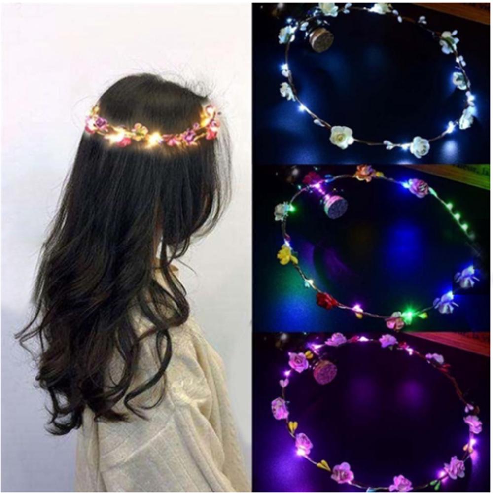 Diadema colorida LED luminosa guirnalda para mujer fiesta Cosplay decoración para el cabello