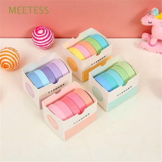 meetess 5rolls/caja linda cinta washi suministros adhesivo cinta de enmascaramiento conjunto de escuela papelería decorativa scrapbooking
