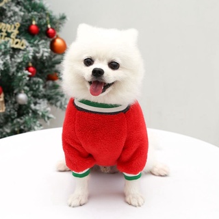 Servise Mascota Disfraz De Navidad De Coral Polar Alce Perro Suéter De Excursión Gato Ropa De Dos Patas (7)