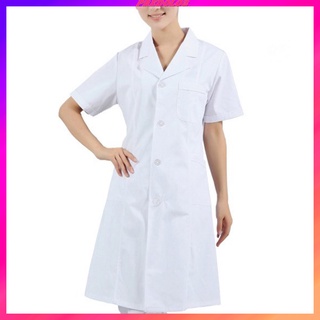 [Predolo2] mujer manga corta blanco exfoliante bata de laboratorio Doctor enfermera uniforme