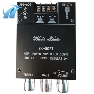 zk-502t tpa3116d2 bluetooth 5.0 subwoofer amplificador de placa de 2.0 canales de alta potencia de audio estéreo amplificador de la junta 2x50w