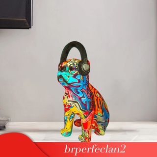(Brper2) Creativo Moderno Escultura de perro de colores Bulldog figurilla de Resina artesanía de oficina decoración de hogar arte de colección (8)