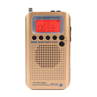[disponible en inventario] HanRongDa HRD-737 receptor portátil de Radio de banda completa FM/AM/SW/ CB/Air/VHF World Band con LCD (1)