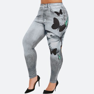 pantalones leggings grandes para mujer talla grande con talla grande de vaquero talla grande (8)