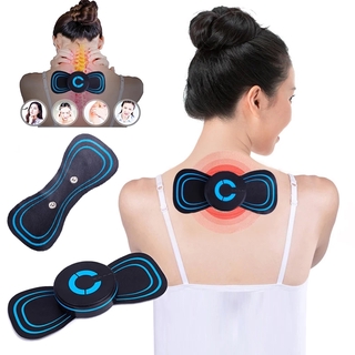 Mini parche eléctrico de masaje de columna Cervical portátil recargable 6 modos vibración músculo relajación hombro masaje cuello (1)