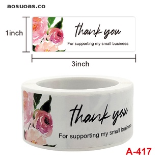 yang 120 unids/rollo de agradecimiento por su pedido de etiquetas adhesivas florales selladoras etiquetas adhesivas. (3)