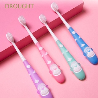 sequía niñas niños cepillo de dientes manual de los niños artículos de tocador de entrenamiento cepillo de dientes de limpieza de la boca lindo animales de dibujos animados de mano suave bebé cuidado oral