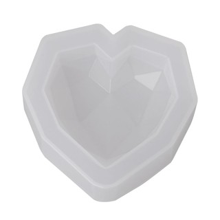 Molde de silicona espejo en forma de corazón de corte de la cara de bricolaje de la fabricación de joyas colgante de pastel de Chocolate herramientas de panadería epoxi resina UV moldes