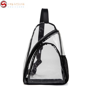 rosie5896 WS Outdoor Multifunctional Transparent Bag Portable Waterproof Large Capacity Fashion Phone Bag With Small Pockets Sling Bag