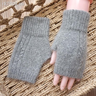 Gonoda otoño e invierno nuevas señoras conejo lana medio dedo guantes lindos sin dedos pantalla táctil conducción escritura mangas cálidas